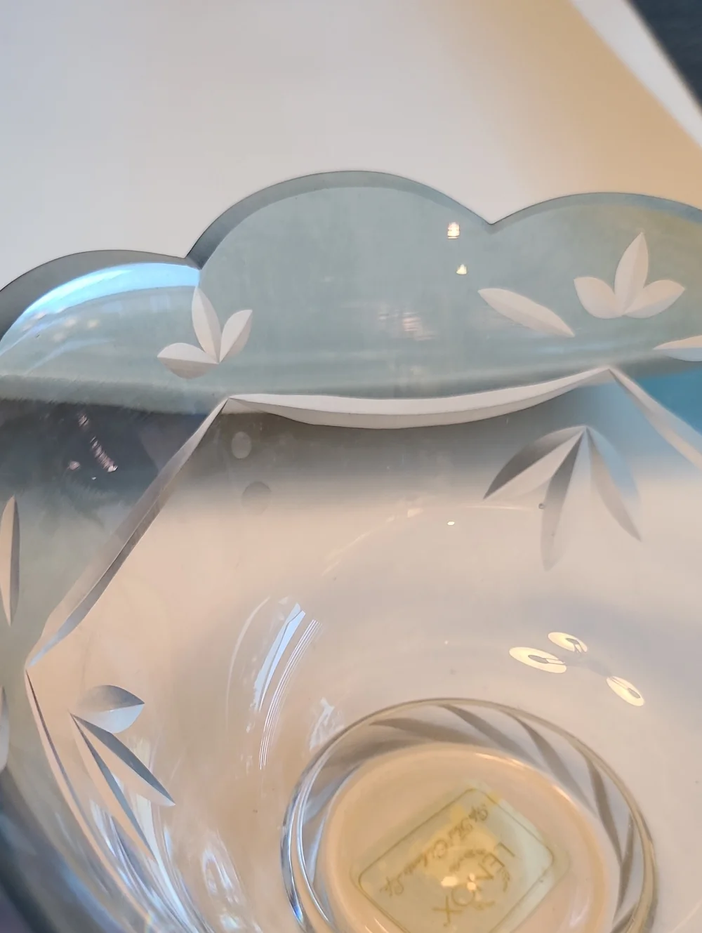 Lenox Clear Cut Glass Scalloped Bowl